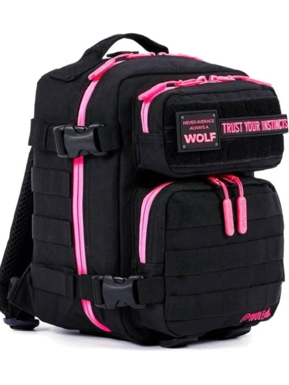 WOLFpak 9L Mini Backpack Black Neon Pink Tactical Gym Bag